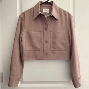 Aritzia Wilfred Little Cropped Jacket in size XS color Pink/Mauve